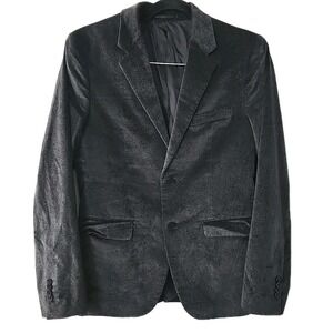 Theory Chambers Luxe Plush Velvet‎ Tuxedo Blazer Dark Grey Men's 36 Short